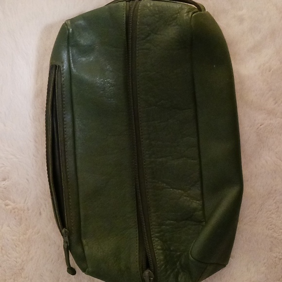 Green leather men/woman travel bag - Picture 2 of 9